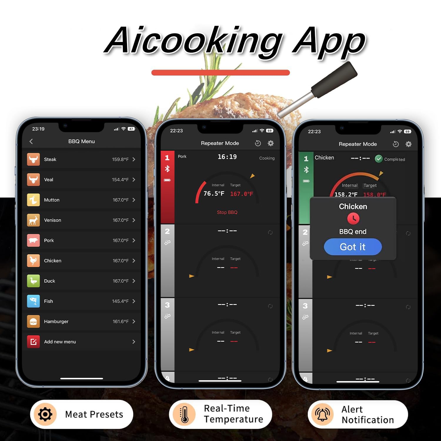 🔥Dual Probe Grill Beast💥 IP67 Waterproof & 1000°F Heatproof⚡ Bluetooth Smart Alerts🌪️ 10-in-1 BBQ/Oven/Smoker Kit | TikTok's #1 Meat Hero 🔥Dual Probe Grill Beast💥 IP67 Waterproof & 1000°F Heatproof⚡ Bluetooth Smart Alerts🌪️ 10-in-1 BBQ/Oven/Smoker Kit | TikTok's #1 Meat Hero